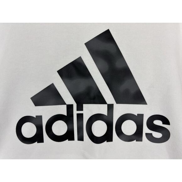 Adidas Essentials Camo Print French Terry Hoodie Sweatshirt Mens Large White - Picture 3 of 14